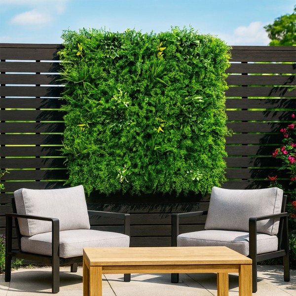 Mur Végétal Artificiel Fougère Dense Décoration sur terrasse