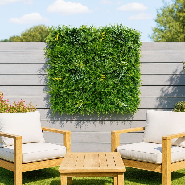 Brise-vue végétal artificiel pour balcon moderne extérieur