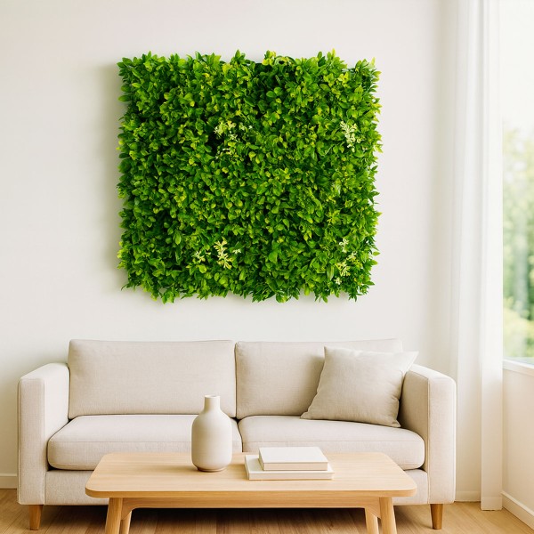 Bureau moderne avec Mur Végétal Artificiel Green Verdure sans entretien