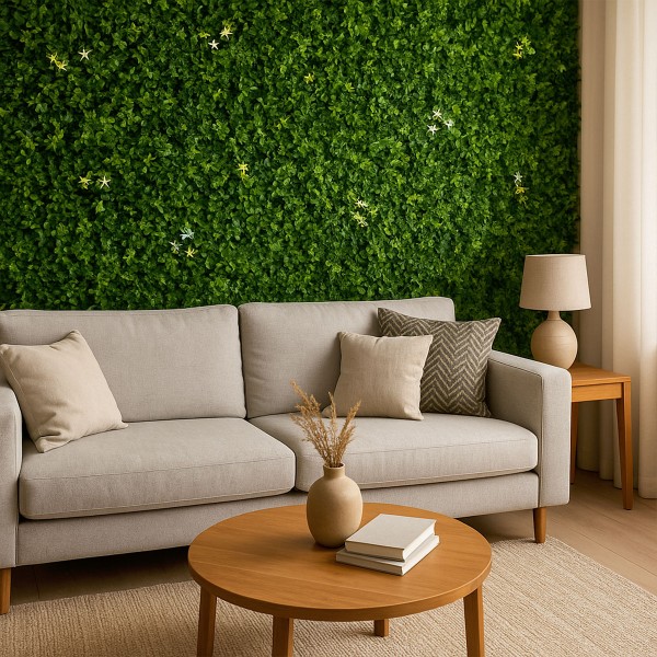Mur complet dans un salon de Végétal Artificiel Green