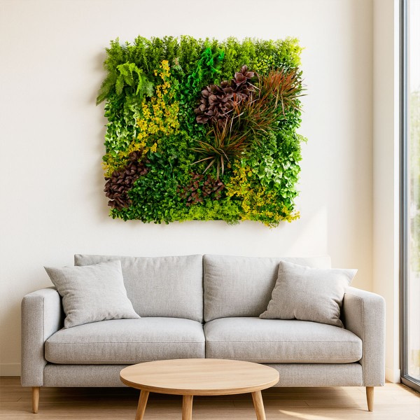 pièce design décoré Mur Végétal Artificiel Life Décoration Murale Réaliste