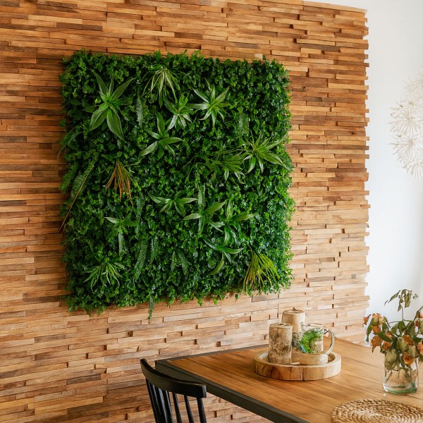 Mur végétal Savane, panneau artificiel, intérieur ou extérieur, UV garanti