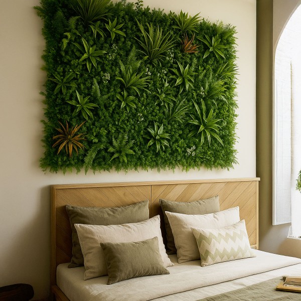 Mur végétal Savane, intérieur, faux mur dense, UV garanti