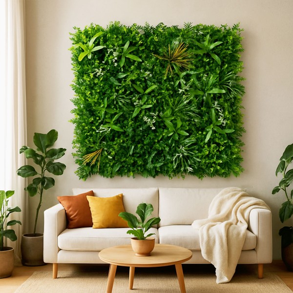 Hall  salon lumineux pack Lot de 5 Murs Végétaux Artificiels Savane Pas cher