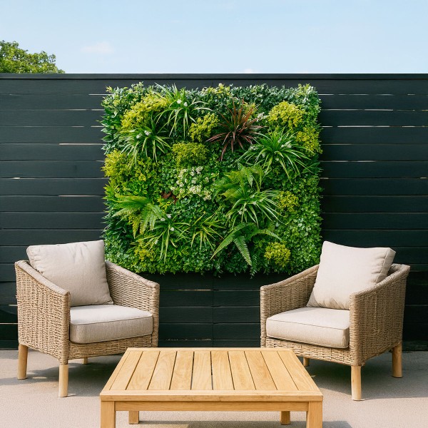 Lot de 5 Murs Végétaux Artificiels Luxury terrasse moderne et colorée