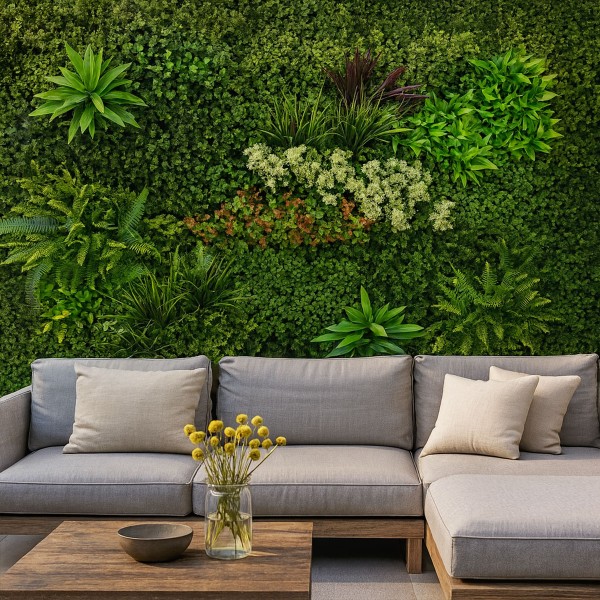 Mur végétal artificiel Prairie Color, décoration intérieure, tarif au mètre carré