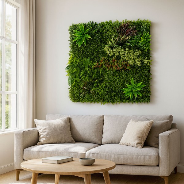 Hall lumineux Lot de 5 Murs Végétaux Artificiels Prairie Color décoration murale