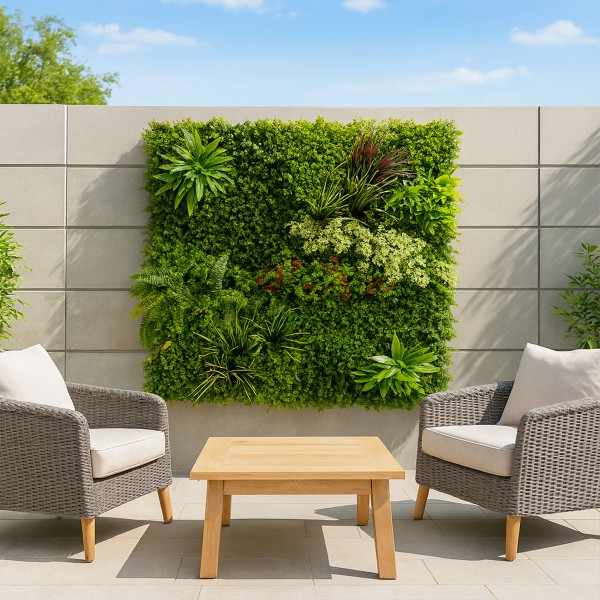 Lot de 5 Murs Végétaux Artificiels Prairie Color terrasse extérieure