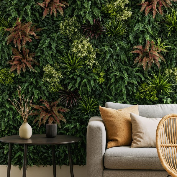 Haie artificielle jardin Mur Végétal Artificiel Tropic Ultra Haut de Gamme dense