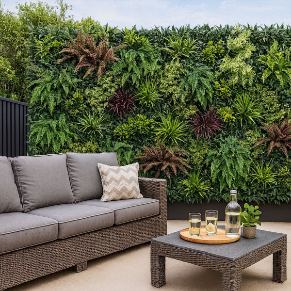 Lot de 5 Murs Végétaux Artificiels Tropic terrasse design extérieur