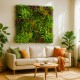 Hall lumineux Mur Végétal Artificiel Wood Colors Naturel Décoration Murale