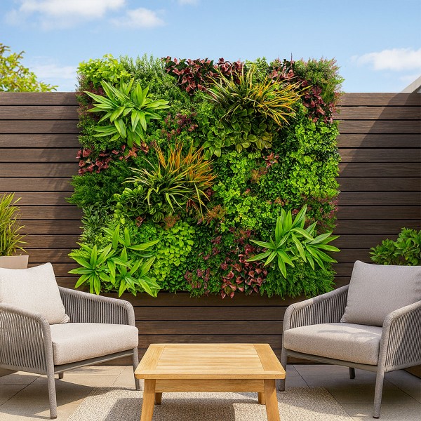 Mur Végétal Artificiel Wood Colors Naturel Décoration Murale terrasse design