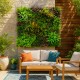 Panneau végétal extérieur Mur Végétal Artificiel Wood Colors Naturel Décoration Murale