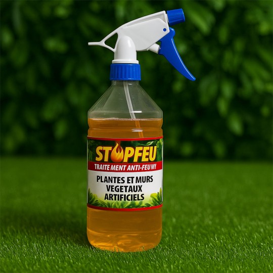 Stop feu Ignifugeant pour Plantes Feuillages et Mur vegetal Artificiel M1