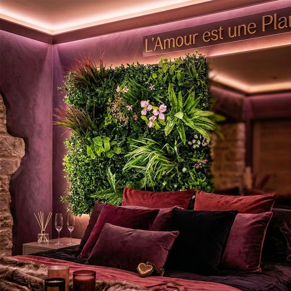 Lot de 5 Panneaux Mur Végétal Artificiel DIY Love Room 5m²