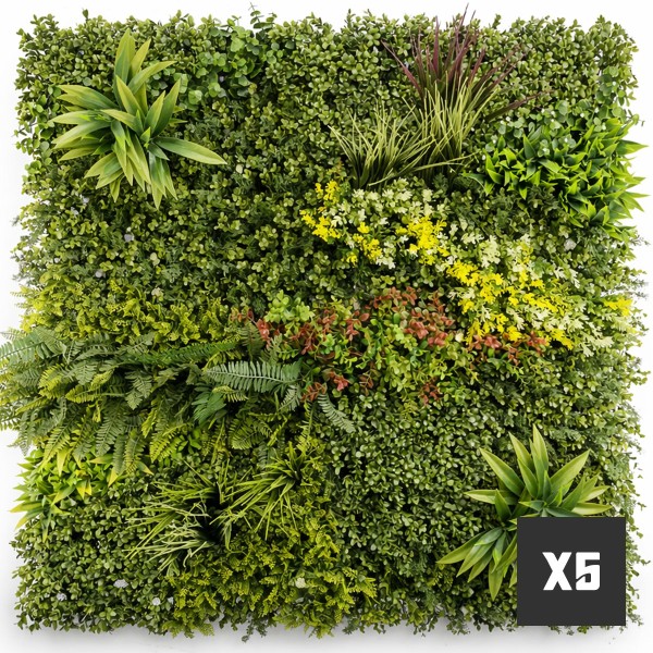 Mur Végétal Artificiel Prairie Color lot de 5