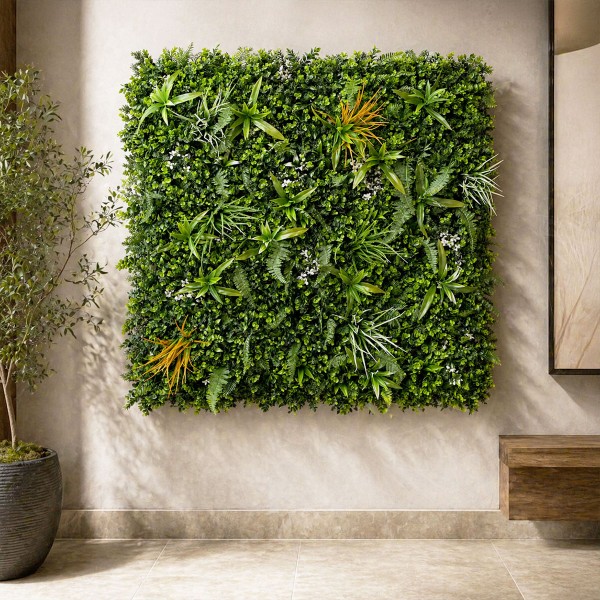 Hall  salon lumineux pack Lot de 5 Murs Végétaux Artificiels Savane Pas cher