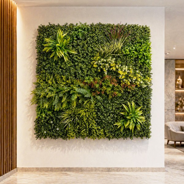 Mur végétal artificiel Prairie Color, décoration intérieure, tarif au mètre carré