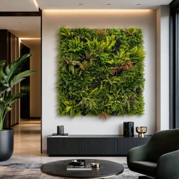 Mur végétal artificiel Réel ignifugé M1 B-s1,d0 1 m²