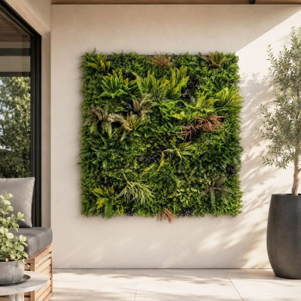 Mur végétal artificiel Réel ignifugé M1 B-s1,d0 1 m²