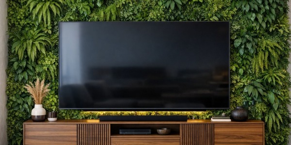 Mur végétal derrière la TV : la tendance déco 2026 qui transforme un salon