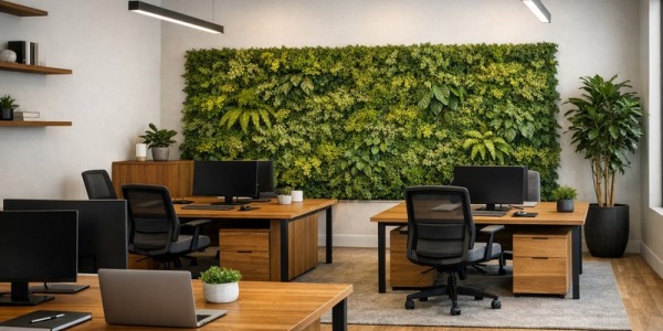 Mur végétal artificiel bureau Bien-être et design garanti