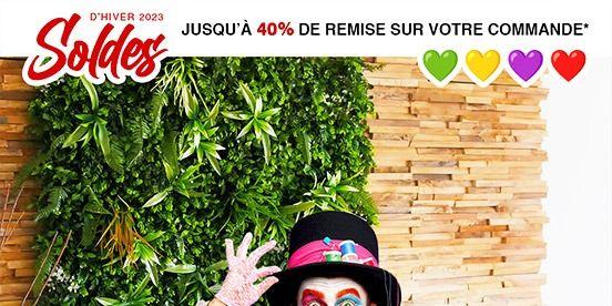 Debut des soldes sur les murs végetaux et les treillis