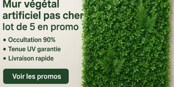 Mur végétal artificiel pas cher : lot de 5 en promo